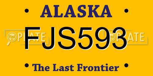 FJS593 Alaska License Plate