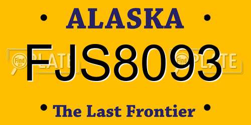 FJS8093 Alaska License Plate