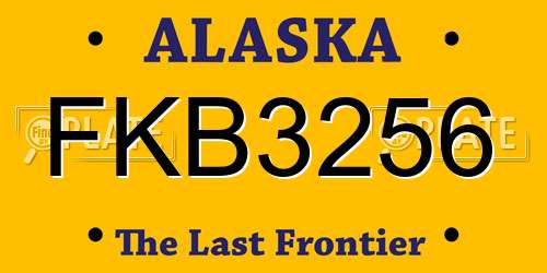FKB3256 Alaska License Plate