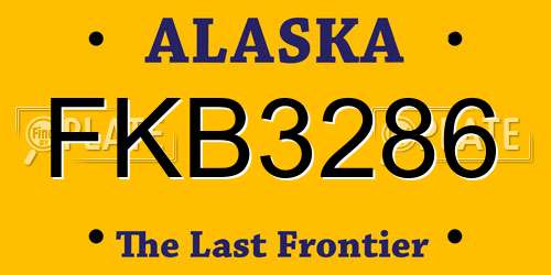 FKB3286 Alaska License Plate