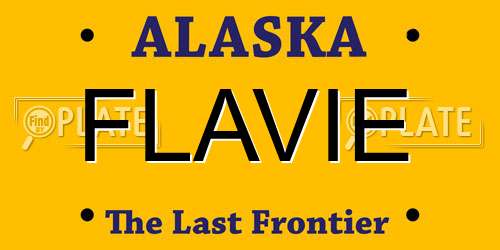 FLAVIE Alaska License Plate