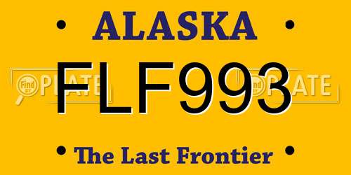 FLF993 Alaska License Plate