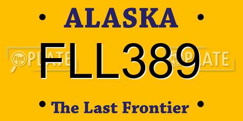 FLL389 Alaska License Plate