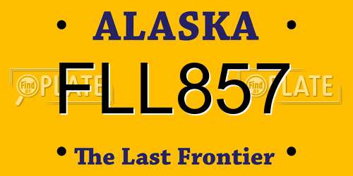 FLL857 Alaska License Plate