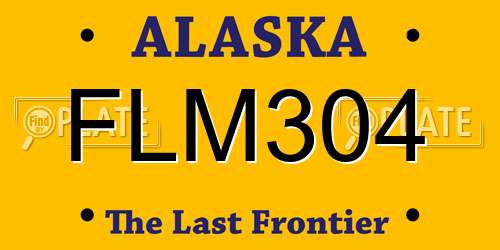 FLM304 Alaska License Plate