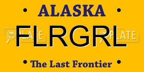 FLRGRL Alaska License Plate
