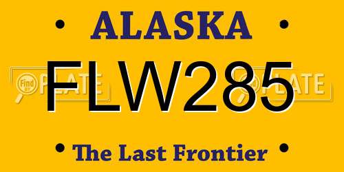 FLW285 Alaska License Plate