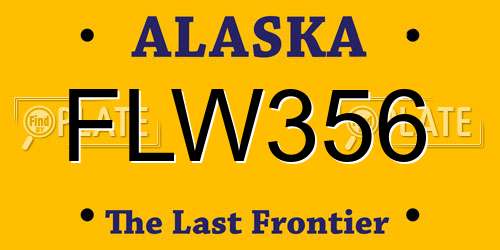FLW356 Alaska License Plate