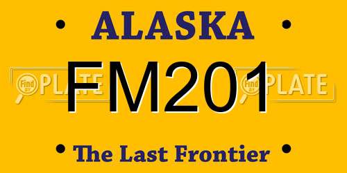 FM201 Alaska License Plate
