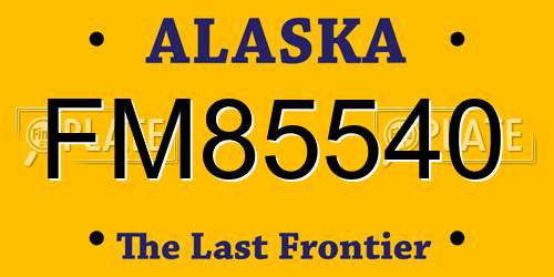 FM85540 Alaska License Plate