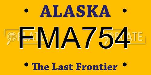 FMA754 Alaska License Plate