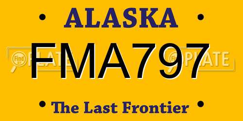 FMA797 Alaska License Plate