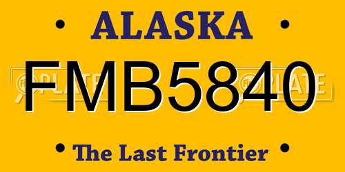 FMB5840 Alaska License Plate