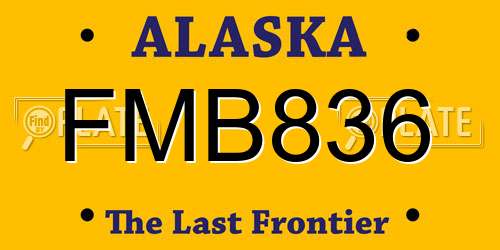 FMB836 Alaska License Plate