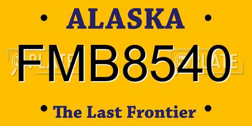 FMB8540 Alaska License Plate