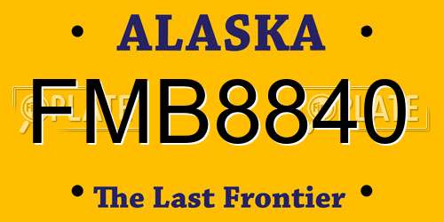 FMB8840 Alaska License Plate