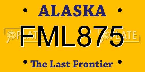FML875 Alaska License Plate