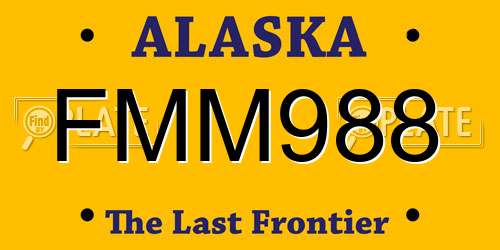 FMM988 Alaska License Plate