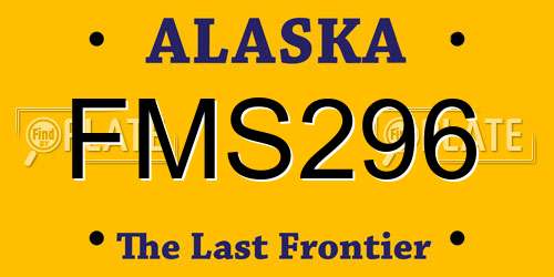 FMS296 Alaska License Plate