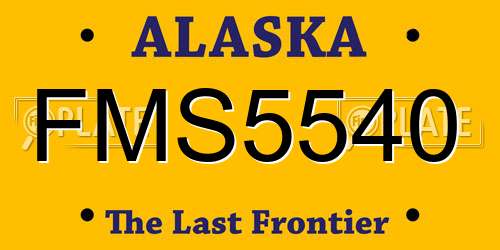 FMS5540 Alaska License Plate
