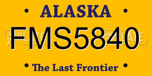 FMS5840 Alaska License Plate