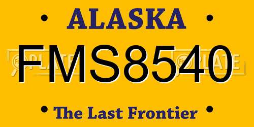 FMS8540 Alaska License Plate