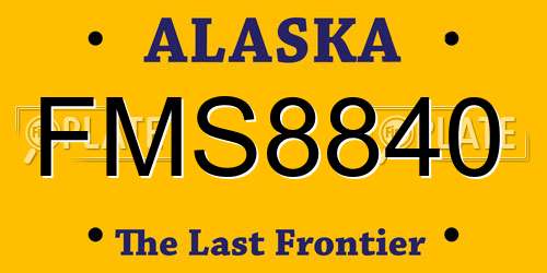 FMS8840 Alaska License Plate