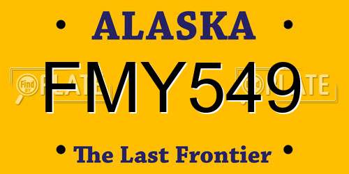 FMY549 Alaska License Plate