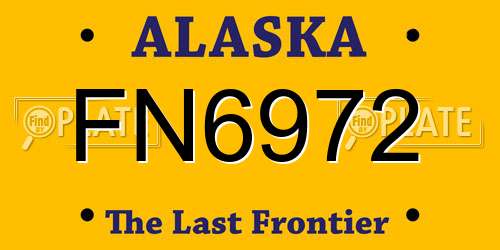 FN6972 Alaska License Plate