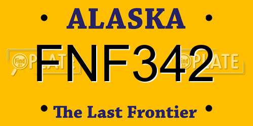 FNF342 Alaska License Plate
