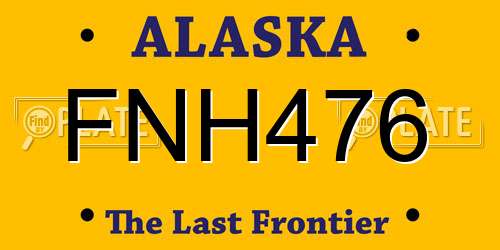FNH476 Alaska License Plate