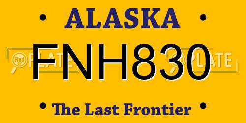 FNH830 Alaska License Plate