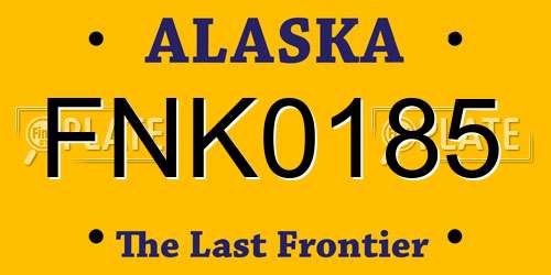 FNK0185 Alaska License Plate