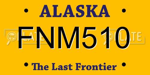 FNM510 Alaska License Plate