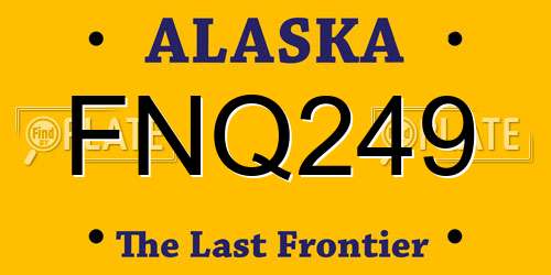 FNQ249 Alaska License Plate