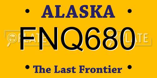 FNQ680 Alaska License Plate