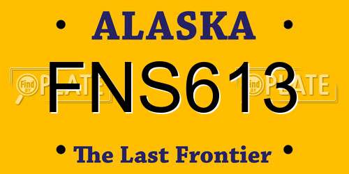 FNS613 Alaska License Plate