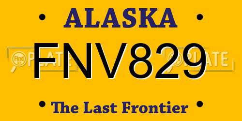 FNV829 Alaska License Plate