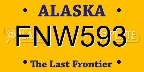 FNW593 Alaska License Plate