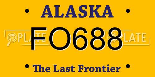 FO688 Alaska License Plate