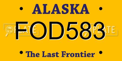 FOD583 Alaska License Plate
