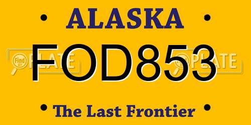 FOD853 Alaska License Plate