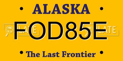 FOD85E Alaska License Plate