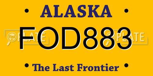 FOD883 Alaska License Plate
