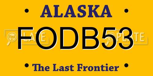 FODB53 Alaska License Plate