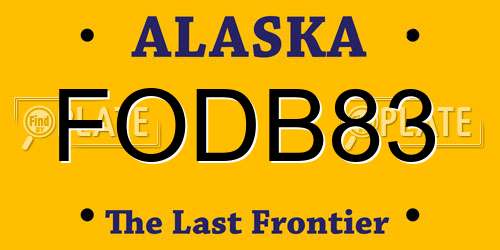 FODB83 Alaska License Plate