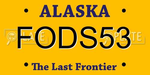 FODS53 Alaska License Plate