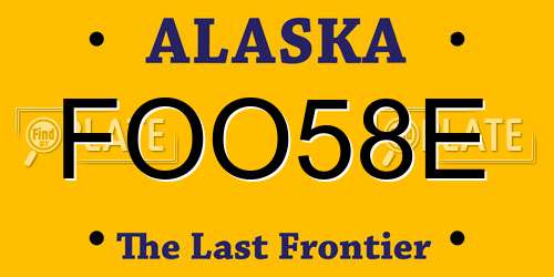 FOO58E Alaska License Plate
