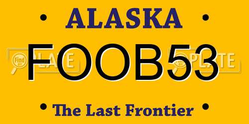 FOOB53 Alaska License Plate