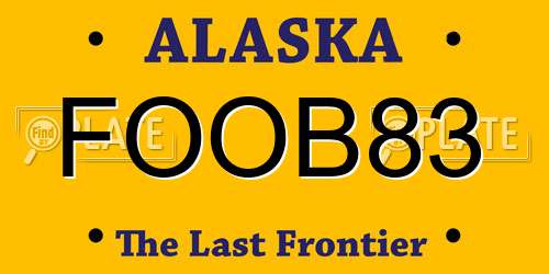 FOOB83 Alaska License Plate